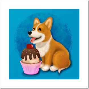 Corgi Loves Sweets Posters and Art